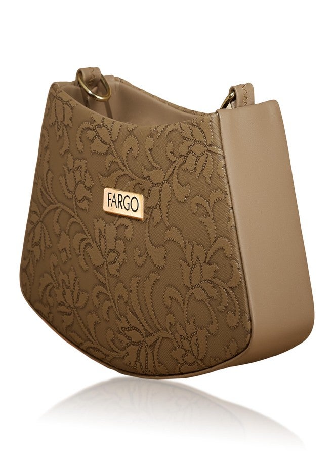 فارجو حقيبة كتف نسائية من الجلد الصناعي من فارجو (لون كاكي) - Image 1